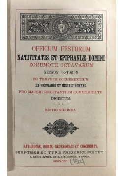 Officium festorum nativitatis et epiphaniae domini eorumque octavrum, 1902 r.