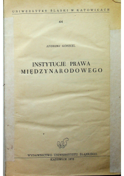 Instytucje prawa miedzynarodowego
