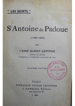 St Antoine de Padoue 1924 r.