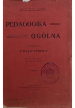 Pedagogika ogólna, 1912r.