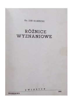 Różnice wyznaniowe