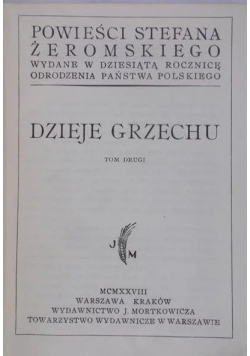 Dzieje grzechu, t. II, 1928 r.