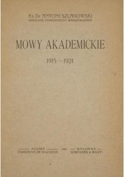 Mowy Akademickie, 1921 r.