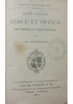 Liber Usualis Miss Ae Et Officii, 1904 r.
