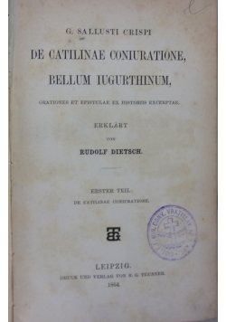 De Catilinae Coniuratione Bellum Iugurthinum, 1864 r.