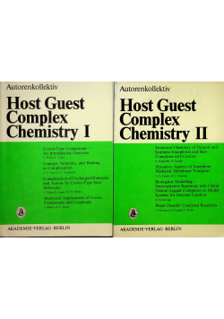 Host guest complex chemistry I and II