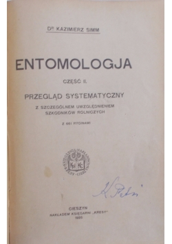 Entomologja, 1924r