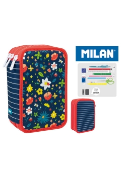Piórnik MILAN 3-poziomowy z wyposażeniem FLOWERY