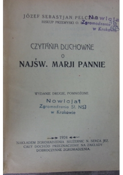 Czytania duchowne o Najświętszej Marji Pannie, 1924 r.