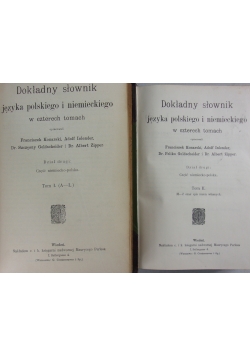 Dokładny słownik języka polskiego i niemieckiego w czterech tomach - dwa tomy