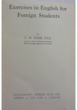 Exercises in English for Foreign Students, 1946 r.