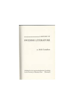 A history of swedish literature