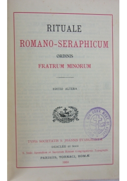 Rituale romano - seraphicum, 1931 r.
