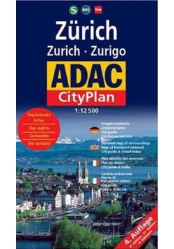 CityPlan ADAC. Zurich 1:12 500 plan miasta