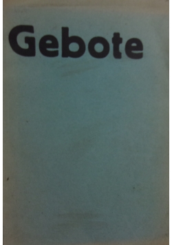 Gebote, 1930r.