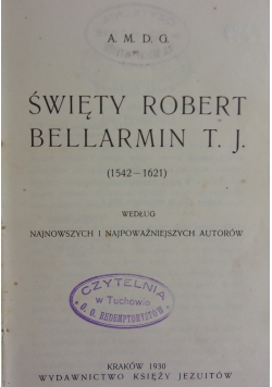 Święty Robert Bellarmin T.J. , 1930r.