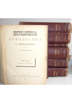 Encyklopedyja powszechna, zestaw 7 książek, ok. 1884r.