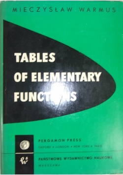 Tables of elementary functions