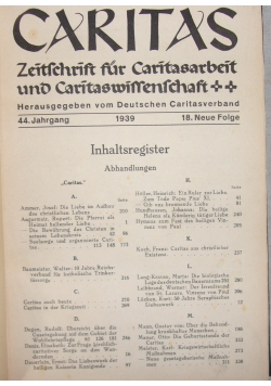 Caritas, 44. Jahrgang, 1939 r.