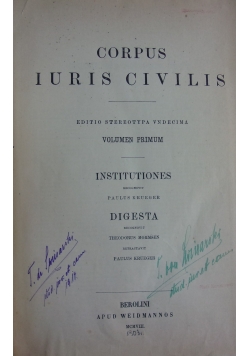 Corpus Iuris Civilis, 1908r.