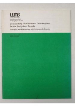 Constructing An Indicator Of Consumption For The Analysis Of Powerty