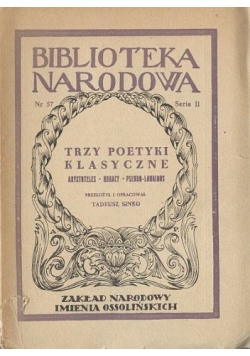 Trzy poetyki klasyczne