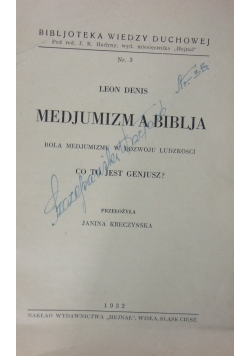 Medjumizm a Biblja,1932r.