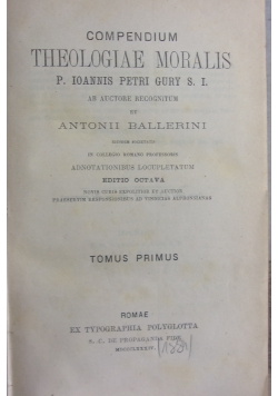 Compedium Theologiae Moralis  1884 r.