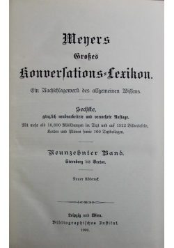 Meners Grosses konversations Lexikon tom 19 1909 r.
