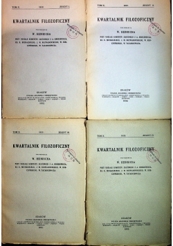 Kwartalik filozoficzny tom X zeszyt od I do IV 1932r