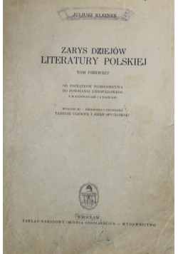 Zarys dziejów literatury polskiej Tom 1