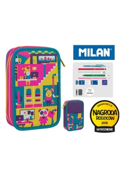 Piórnik MILAN 2-poziomowy z wyposażeniem UNDERGROUND róż