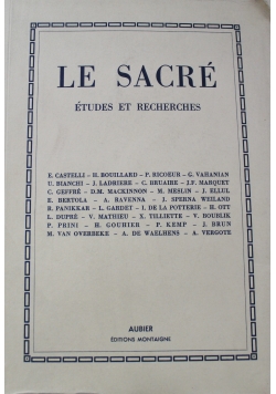 Le Sacre Etudes Et Recherches