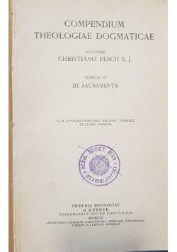 Compendium Theologiale Dogmaticae, 1913 r.