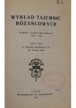 Wykład tajemnic różańcowych, 1929 r.