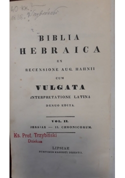 Biblia hebraica, vol 2, 1838 r.