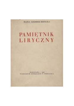 Pamiętnik liryczny, 1928 r.