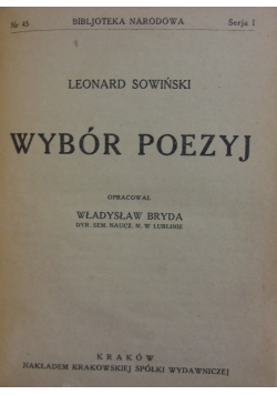 Wybór poezyj, 1920r.