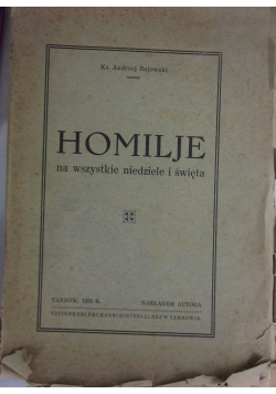 Homilje na wszystkie niedziele i święta, 1936r.