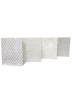 Torebka Lux Srebrno-Biała  A3 32x41x10 12 sztuk