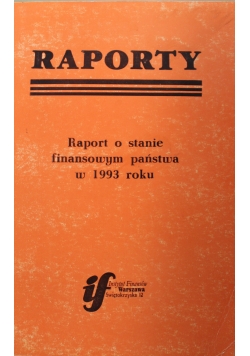 Raport o stanie finansowym państwa w 1993 roku