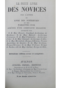 Le Petit Livre des Novices 1897 r.