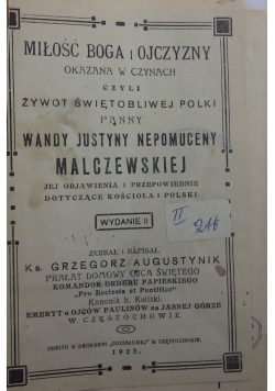 Miłość Boga i Ojczyzny okazana w czynach, 1923 r.