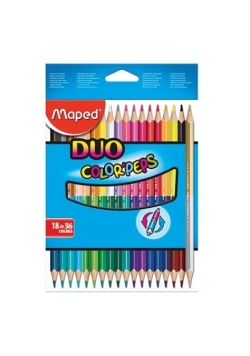 Kredki Colorpeps Duo dwustronne 18=36kolorów MAPED