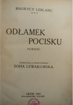Odłamek pocisku, 1920 r.