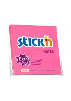 Notes samoprz. extra sticky różowy neon linia