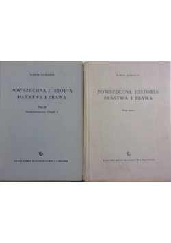 Powszechna historia państwa i Prawa Tom III i II