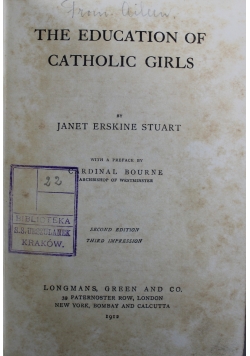 The education of catholic girls 1912 r.