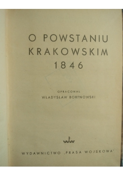 O Powstaniu Krakowskim 1846 roku, 1950 r.