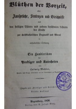 Bluthen der Vorzeit, 1856r.